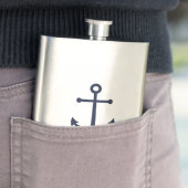 Nautical Navy Blue Anchor Personalized Groomsmen Flacon (Voorbeeld)