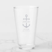 Nautical Navy Blue Anchor Personalized Groomsmen Glas (Achterkant)