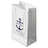 Nautical Navy Blue Anchor Personalized Groomsmen Klein Cadeauzakje (Voorkant Gekanteld)