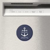 Nautical Navy Blue Anchor Personalized Groomsmen Magneet (Insitu (Vaatwasser))