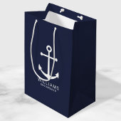 Nautical Navy Blue Anchor Personalized Groomsmen Medium Cadeauzakje