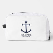 Nautical Navy Blue Anchor Personalized Groomsmen Toilettasje (Voorkant)