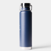 Nautical Navy Blue Anchor Personalized Groomsmen Waterfles (Achterkant)