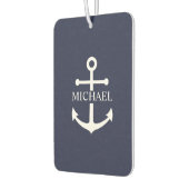 Nautical Navy Blue Anchor Personalized Name Luchtverfrisser (Links)