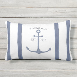 Nautical Navy Blue Anchor Personalized Pillow Buitenkussen