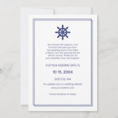 Nautical Navy Blue Anchor Photo Wijzig de datum Save The Date (Achterkant)