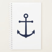 Nautical Navy Blue Anchor Planner (Voorkant)