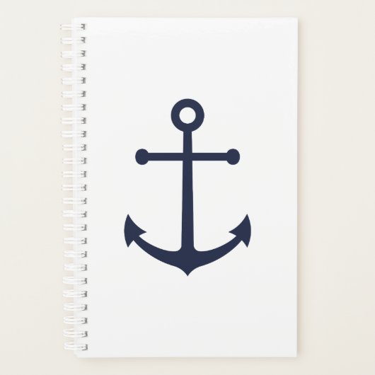Nautical Navy Blue Anchor Planner (Voorkant)