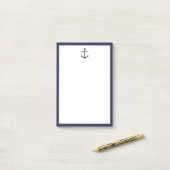 Nautical Navy Blue Anchor Post-it® Notes (Op bureau)