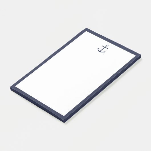 Nautical Navy Blue Anchor Post-it® Notes (Schuin)