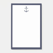 Nautical Navy Blue Anchor Post-it® Notes (Voorkant)
