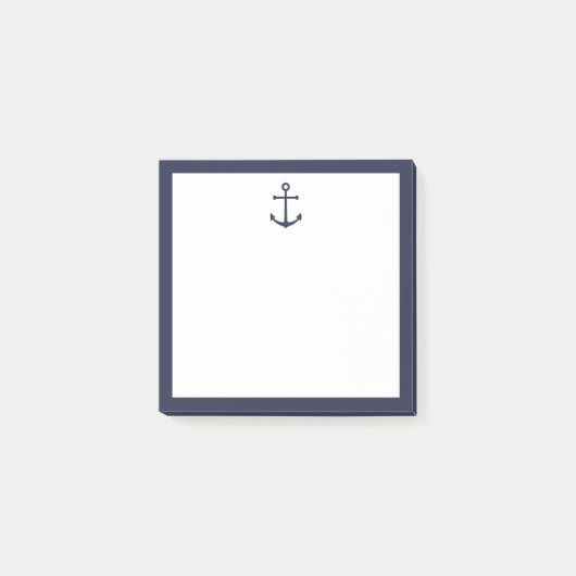 Nautical Navy Blue Anchor Post-it® Notes (Voorkant)