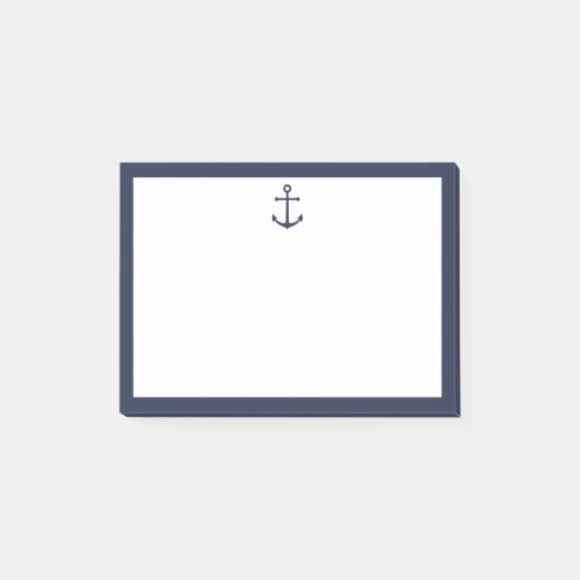 Nautical Navy Blue Anchor Post-it® Notes (Voorkant)