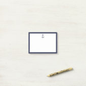 Nautical Navy Blue Anchor Post-it® Notes (Op bureau)