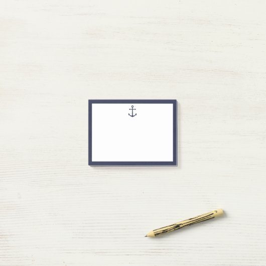 Nautical Navy Blue Anchor Post-it® Notes (Op bureau)