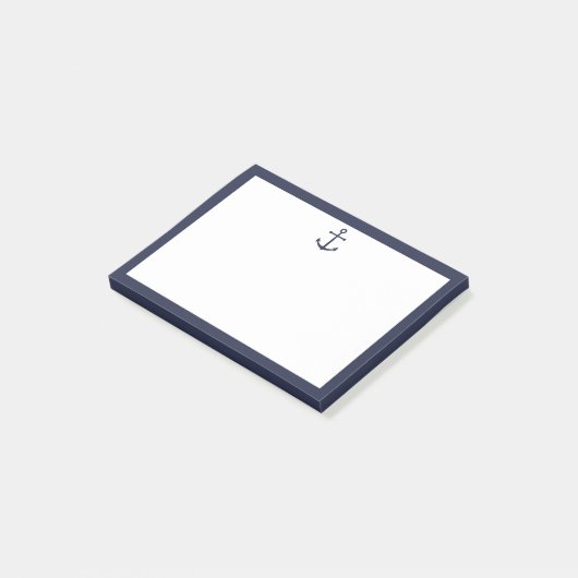 Nautical Navy Blue Anchor Post-it® Notes (Schuin)