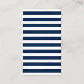 Nautical Navy Blue Anchor QR RSVP Striped Informatiekaartje (Achterkant)