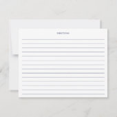 Nautical Navy Blue Anchor Recipe Kaart (Achterkant)