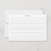 Nautical Navy Blue Anchor Recipe Kaart Kleiner (Achterkant)