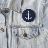 Nautical Navy Blue Anchor Ronde Button 5,7 Cm (In situ)