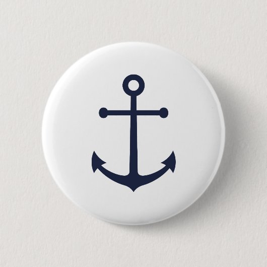 Nautical Navy Blue Anchor Ronde Button 5,7 Cm (Voorkant)