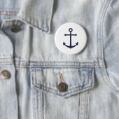 Nautical Navy Blue Anchor Ronde Button 5,7 Cm (In situ)