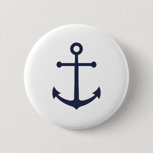 Nautical Navy Blue Anchor Ronde Button 5,7 Cm