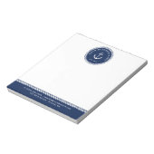 Nautical Navy Blue Anchor & Rope Notitieblok (Linkerzijde)
