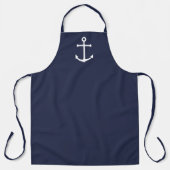 Nautical Navy Blue Anchor Schort (Voorkant)