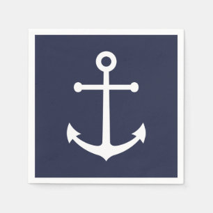 Nautical Navy Blue Anchor Servet
