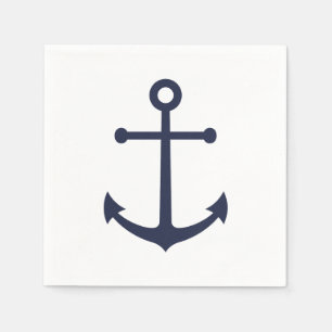 Nautical Navy Blue Anchor Servet