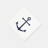 Nautical Navy Blue Anchor Servet (Hoek)