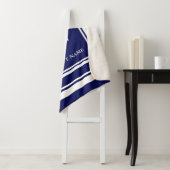 Nautical Navy Blue Anchor Sherpa Blanket Sherpa Deken (In situ)