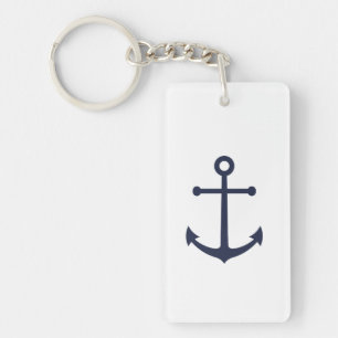Nautical Navy Blue Anchor Sleutelhanger