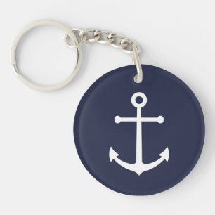 Nautical Navy Blue Anchor Sleutelhanger