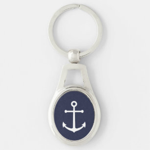 Nautical Navy Blue Anchor Sleutelhanger