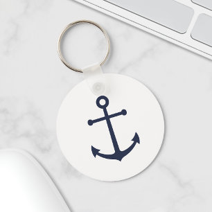Nautical Navy Blue Anchor Sleutelhanger