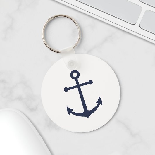 Nautical Navy Blue Anchor Sleutelhanger