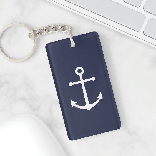 Nautical Navy Blue Anchor Sleutelhanger
