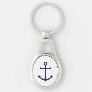 Nautical Navy Blue Anchor Sleutelhanger