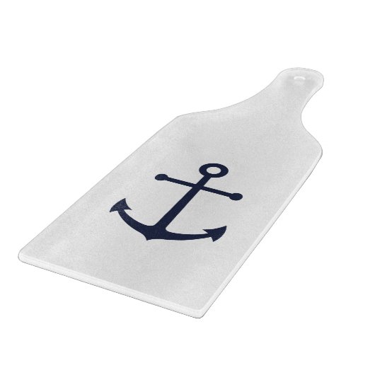 Nautical Navy Blue Anchor Snijplank (Hoek)