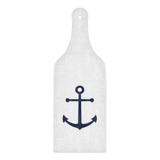 Nautical Navy Blue Anchor Snijplank (Voorkant)