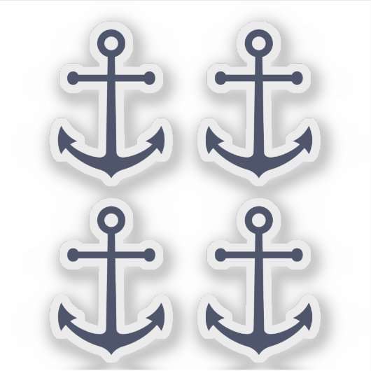 Nautical Navy Blue Anchor Sticker (Voorkant)