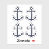 Nautical Navy Blue Anchor Sticker (Vel)