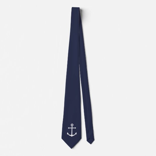 Nautical Navy Blue Anchor Stropdas (Voorkant)