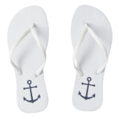 Nautical Navy Blue Anchor Teenslippers (Voetbed)