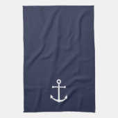 Nautical Navy Blue Anchor Theedoek (Verticaal)
