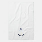 Nautical Navy Blue Anchor Theedoek (Verticaal)