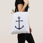 Nautical Navy Blue Anchor Tote Bag (Dichtbij)