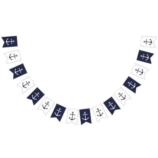 Nautical Navy Blue Anchor Vlaggetjes (Alle)